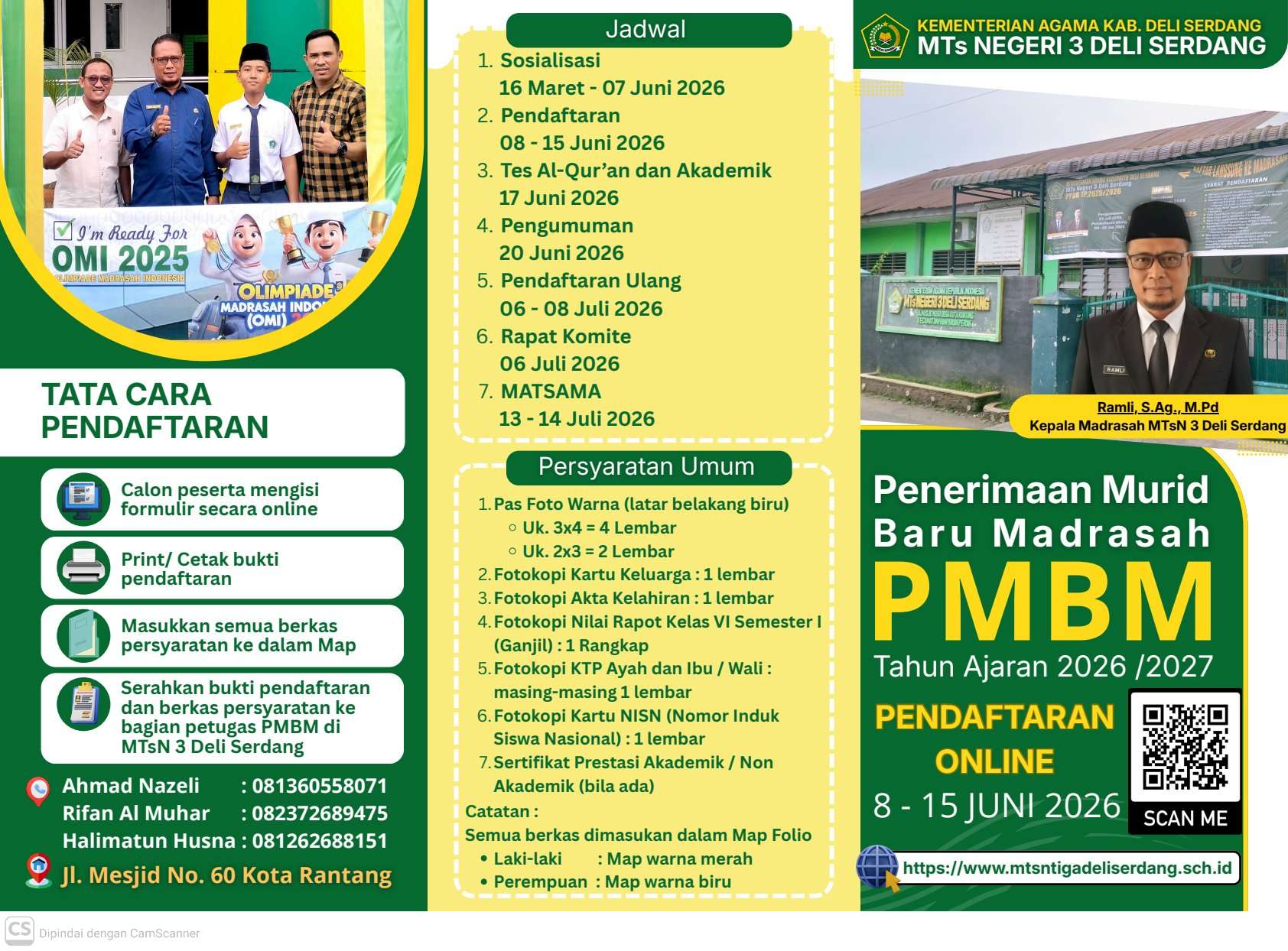 UJIAN SELEKSI MASUK (TES BACA AL QUR'AN & TEST AKADEMIK) CALON SISWA KELAS VII 