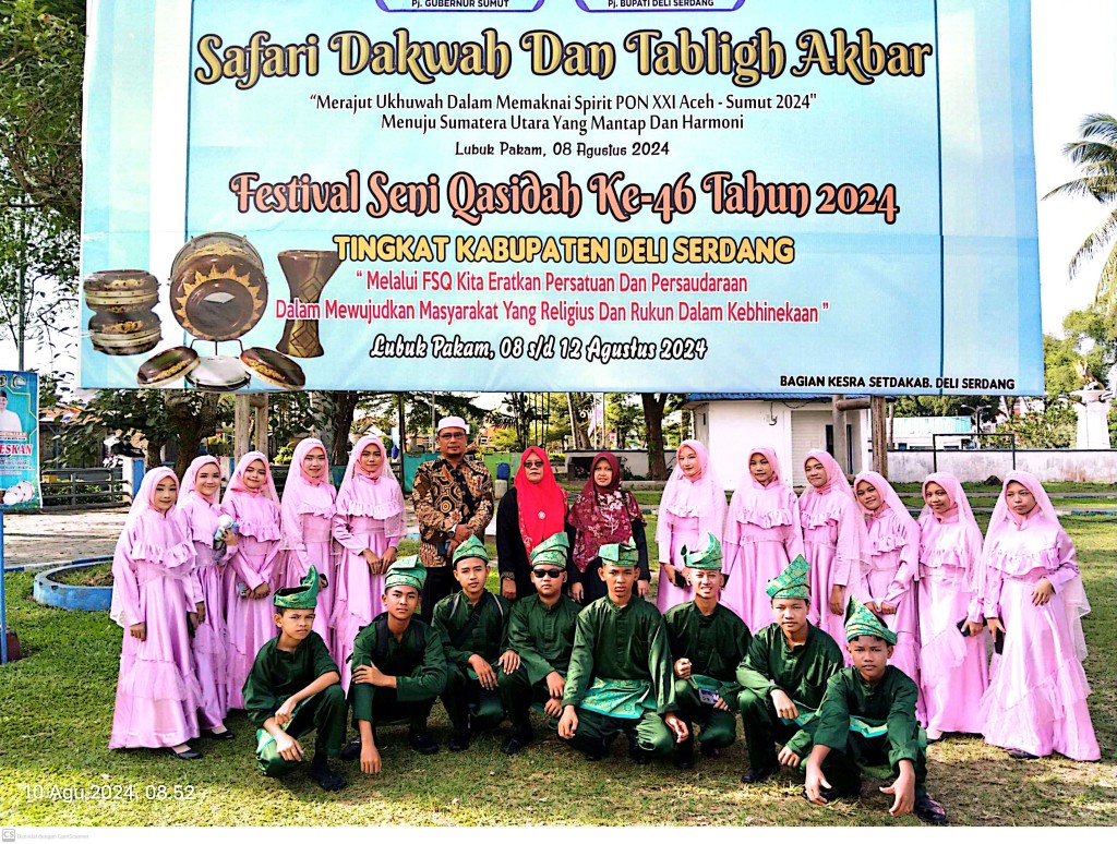Tim Nasyid Qasidah MTsN 3 Deli Serdang Ikuti Lomba Festival Seni Qasidah Ke-46 Tahun 2024